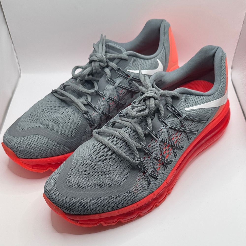 NEW RARE Nike Air Max 2015 Men's Gray and Red Running Shoes 698902-018
